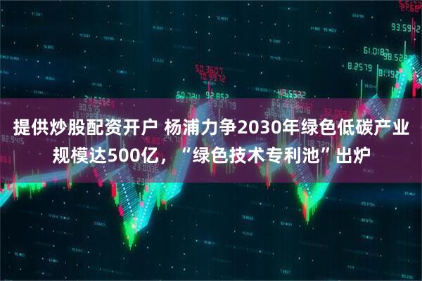 提供炒股配资开户 杨浦力争2030年绿色低碳产业规模达500亿，“绿色技术专利池”出炉
