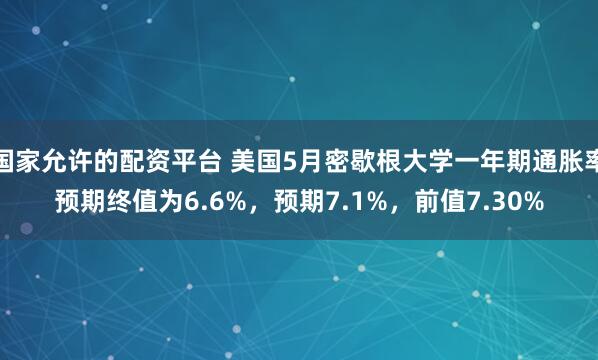 国家允许的配资平台 美国5月密歇根大学一年期通胀率预期终值为6.6%，预期7.1%，前值7.30%